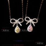 AAA Clone Tiffany Diamond Rosette Drop Necklace - 925 Silver 